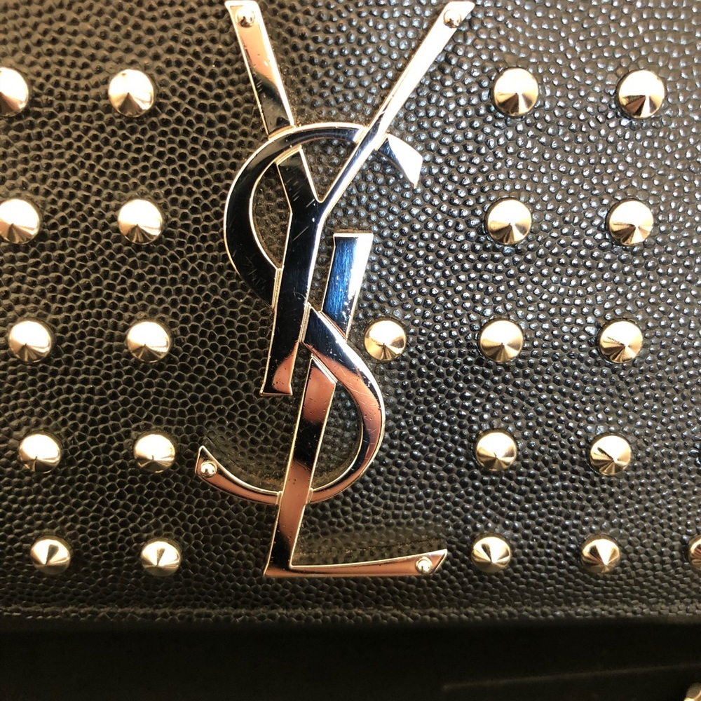 Sold Saint Laurent Monogram Studded Shoulder Bag - Picture 5 of 8
